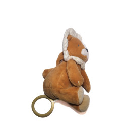 Doudou musical lion Noukie’s marron blanc 15 cm comme neuf | Destock Baby
