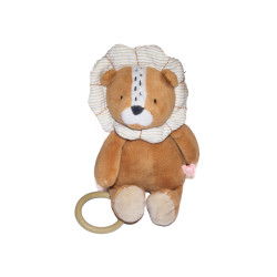 Doudou peluche musicale Lion marron blanc Noukies