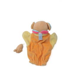Doudou Marionette Souris orange bleu jaune Nounours chez vous des demain