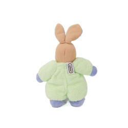 Doudou lapin vert mauve Ajéna 25 cm Grelot | Destock Baby