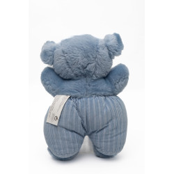 Doudou Peluche Mouton Agneau bleu Calin et Bisou Grelot 26 cm Silvertoys chez vous des demain