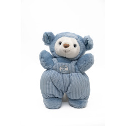Doudou Peluche Mouton Agneau bleu Calin et Bisou Grelot 26 cm Silvertoys