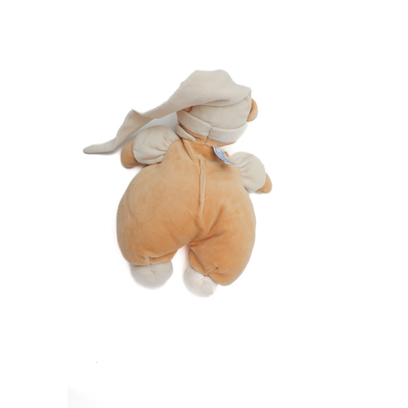 Doudou Ours bonnet blanc 28 cm Nounours chez vous des demain