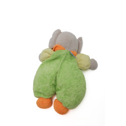 Peluche doudou Elephant vert orange Nounours 25 cm | Destock Baby