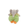 Peluche doudou Elephant vert orange Nounours 25 cm