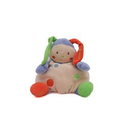 Doudou coccinelle lapin beige bleu vert orange pois 28 cm Nounours