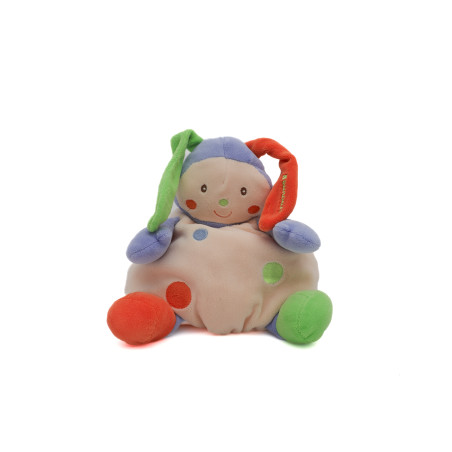 Doudou coccinelle lapin beige bleu vert orange pois 28 cm Nounours