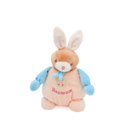 Doudou Lapin rose bleu 28 cm Nounours