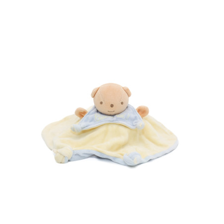 Doudou reversible lapin bleu ours jaune  Cache toi Trouve moi Nounours