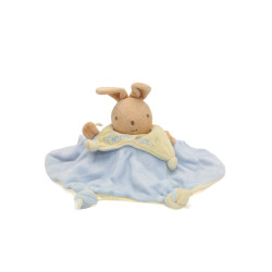 Doudou reversible lapin bleu ours jaune  Cache toi Trouve moi Nounours