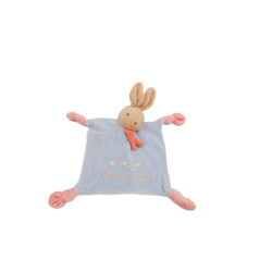 Doudou plat lapin bleu rose Au dodo le Ninnin Nounours