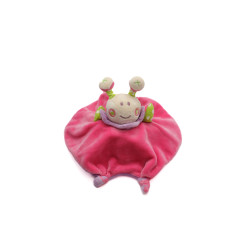 Doudou plat reversible papillon insecte rose mauve Nounours | Destock Baby