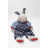 Peluche doudou lapin bleu salopette JACADI 42 cm