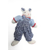 Peluche doudou lapin bleu salopette JACADI 42 cm | Destock Baby