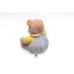 Doudou ours bleu marron poche rose CP International 28 cm | Destock...