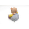 Doudou ours bleu marron poche rose CP International 28 cm | Destock...