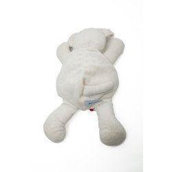 Doudou chat blanc coeur oiseau Nounours 30 cm
