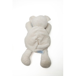 Doudou chat blanc coeur oiseau Nounours 30 cm | Destock Baby
