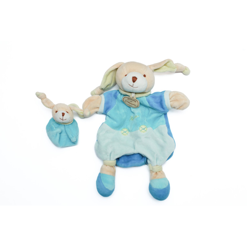 Doudou et Compagnie marionnette Pinou lapin bleu très bon état | Destock Baby