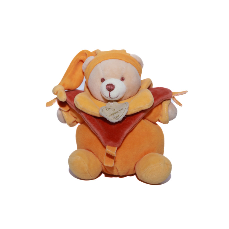Doudou et Compagnie ours Boule Cannelle orange 16 cm très bon état | Destock Baby