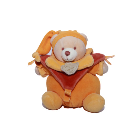 Doudou et Compagnie ours Boule Cannelle orange 16 cm très bon état | Destock Baby