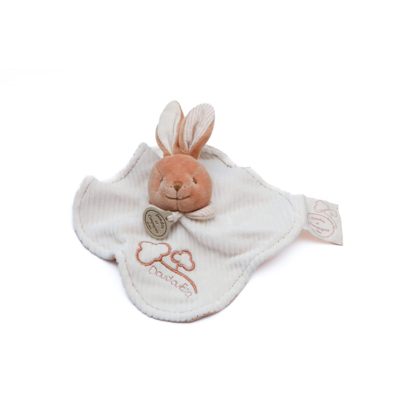DOUDOU ET COMPAGNIE Lapin blanc beige plat bio