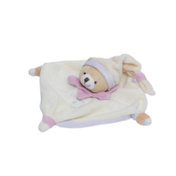 Doudou et Compagnie ours plat Les Acidulés DC2372 blanc violet très bon état | Destock Baby