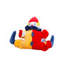 Vintage Doudou clown rouge jaune bleu Sucre d'orge 16 cm