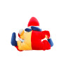 Vintage Doudou clown rouge jaune bleu Sucre d'orge 16 cm