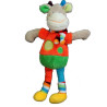Doudou Peluche Girafe Vache Vert rouge ronds Echarpe rayée MOTS D'ENFANTS 579/6288 30 cm