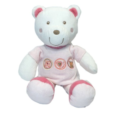 Doudou Peluche musicale Ours rose Prémaman Nicotoy 30 cm (17860)