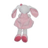 Doudou peluche musicale Lapin rose cœur papillon 30 cm TEX Carrefour | Destock Baby