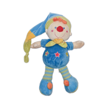 Doudou peluche lutin bleu vert étoiles Nicotoy Simba 26 cm