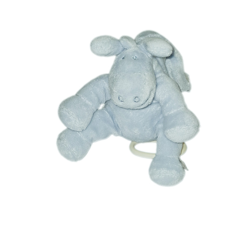 Doudou plat Paco l'âne bleu cocon Tidou poudre d'étoiles Noukies