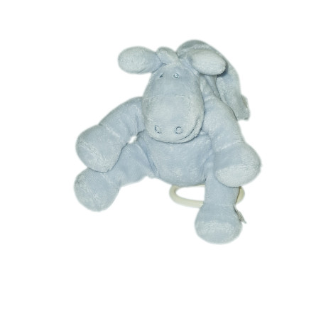Doudou plat Paco l'âne bleu cocon Tidou poudre d'étoiles Noukies