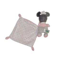 Doudou Minnie gris rose mouchoir 1 2 3 moutons Disney Baby | Destock Baby