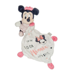 Doudou Minnie mouchoir blanc rose To the Moon and Back Disney NICOTOY | Destock Baby