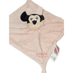 Doudou plat Minnie Mouse rose blanc rayures Disney Baby Primark Cares | Destock Baby