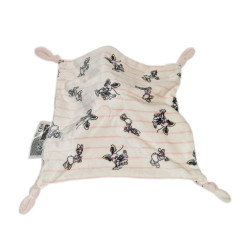 Doudou plat Minnie Mouse rose blanc rayures Disney Baby Primark Cares | Destock Baby