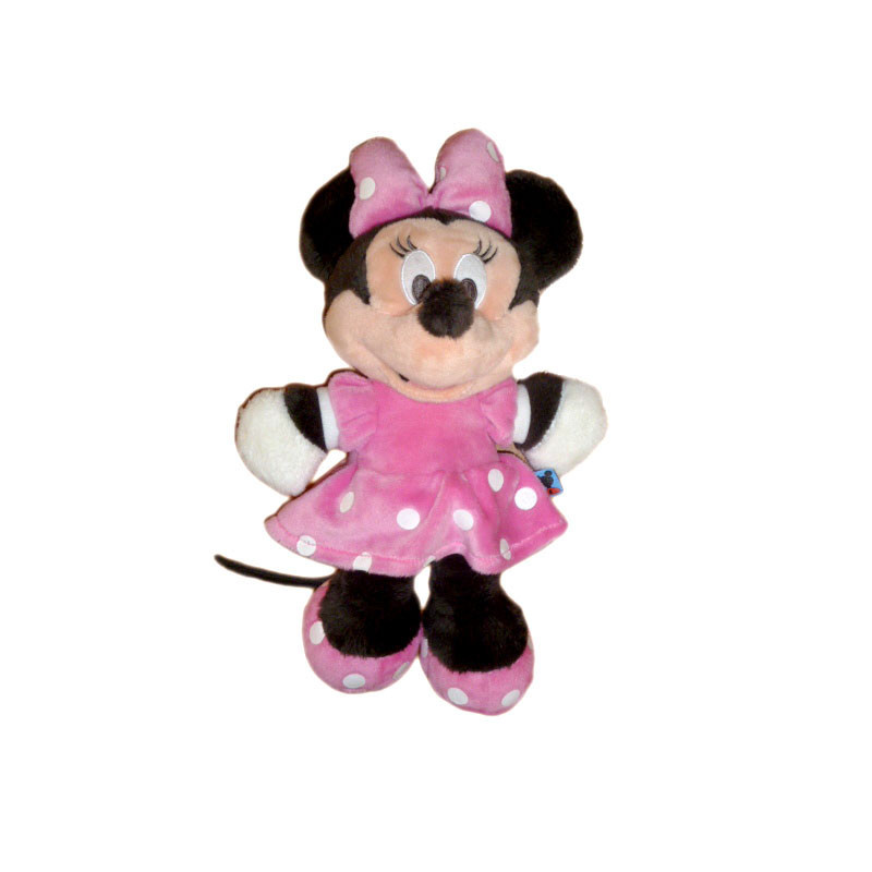 Peluche Doudou Minnie robe rose à pois 32 cm Disney Club NICOTOY | Destock Baby