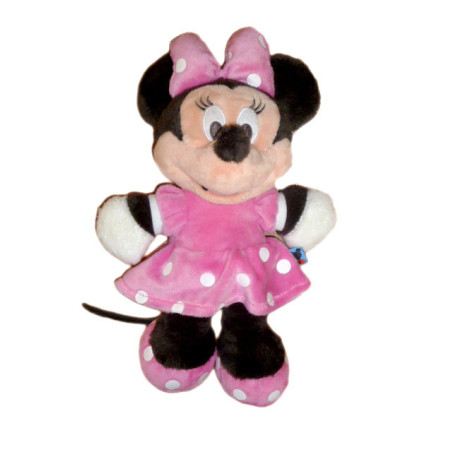 Peluche Doudou Minnie robe rose à pois 32 cm Disney Club NICOTOY | Destock Baby