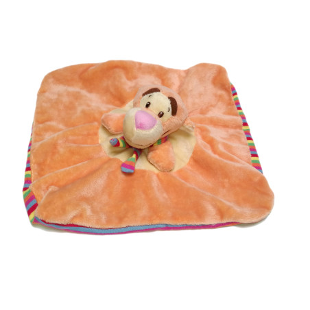 Doudou plat Tigrou orange écharpe rayée Disney NICOTOY | Destock Baby