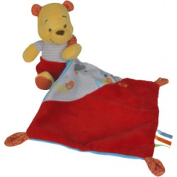 Doudou Winnie Pooh mouchoir rouge Disney Baby NICOTOY Simba | Destock Baby