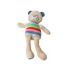 Peluche doudou Ours beige bleu rayures tricot NICOTOY 35 cm | Destock Baby