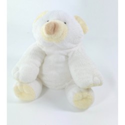 Peluche doudou Ours polaire blanc jaune nez marron TY Idem Nicotoy Orchestra 19 cm (20700)