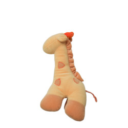 Doudou girafe jaune orange Kiabi Bébé grelot 22 cm | Destock Baby