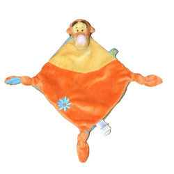 Doudou plat Tigrou orange jaune bleu fleur Disney Baby Kiabi NICOTOY | Destock Baby