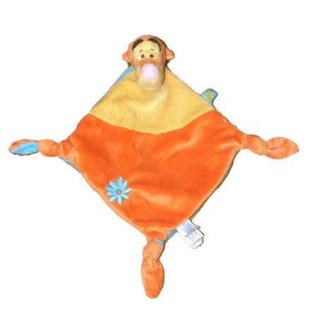 Doudou plat Tigrou orange jaune bleu fleur Disney Baby Kiabi NICOTOY | Destock Baby
