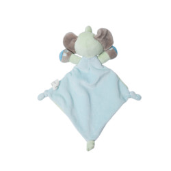Doudou plat éléphant bleu vert étoiles lune NICOTOY | Destock Baby