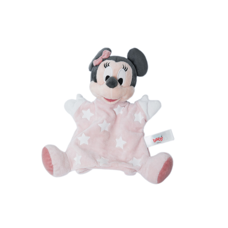 Doudou marionnette Minnie rose étoiles Disney Baby Nicotoy